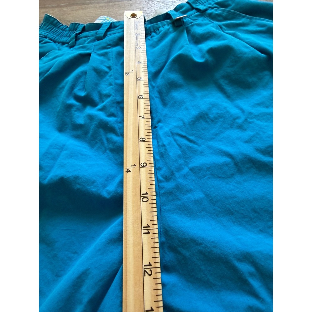 Lilly Pulitzer Vintage Turquoise Blue Cotton Pleated High Rise Shorts Size 6 - Picture 3 of 6